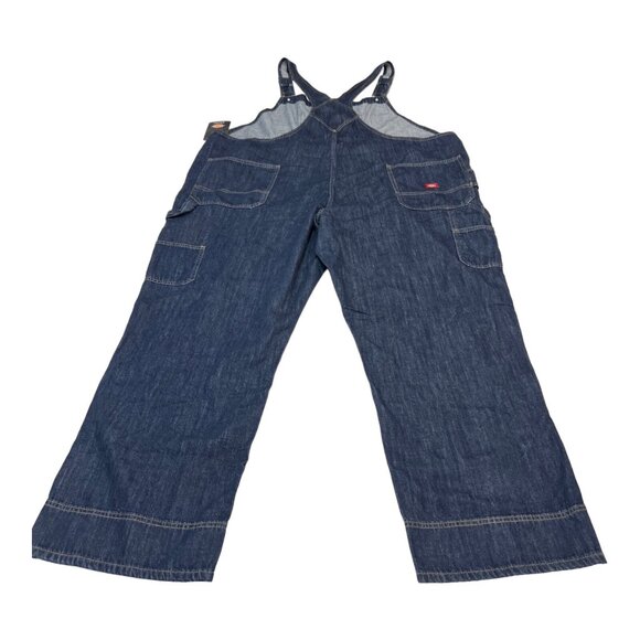 Dickies Overalls Womens 24 Denim Bib Relaxed Fit 8 Pocket Chore Workwear Utility - Picture 2 of 8